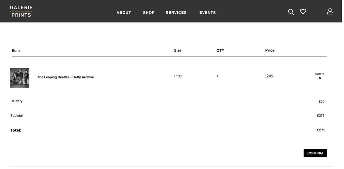 Checkout screen