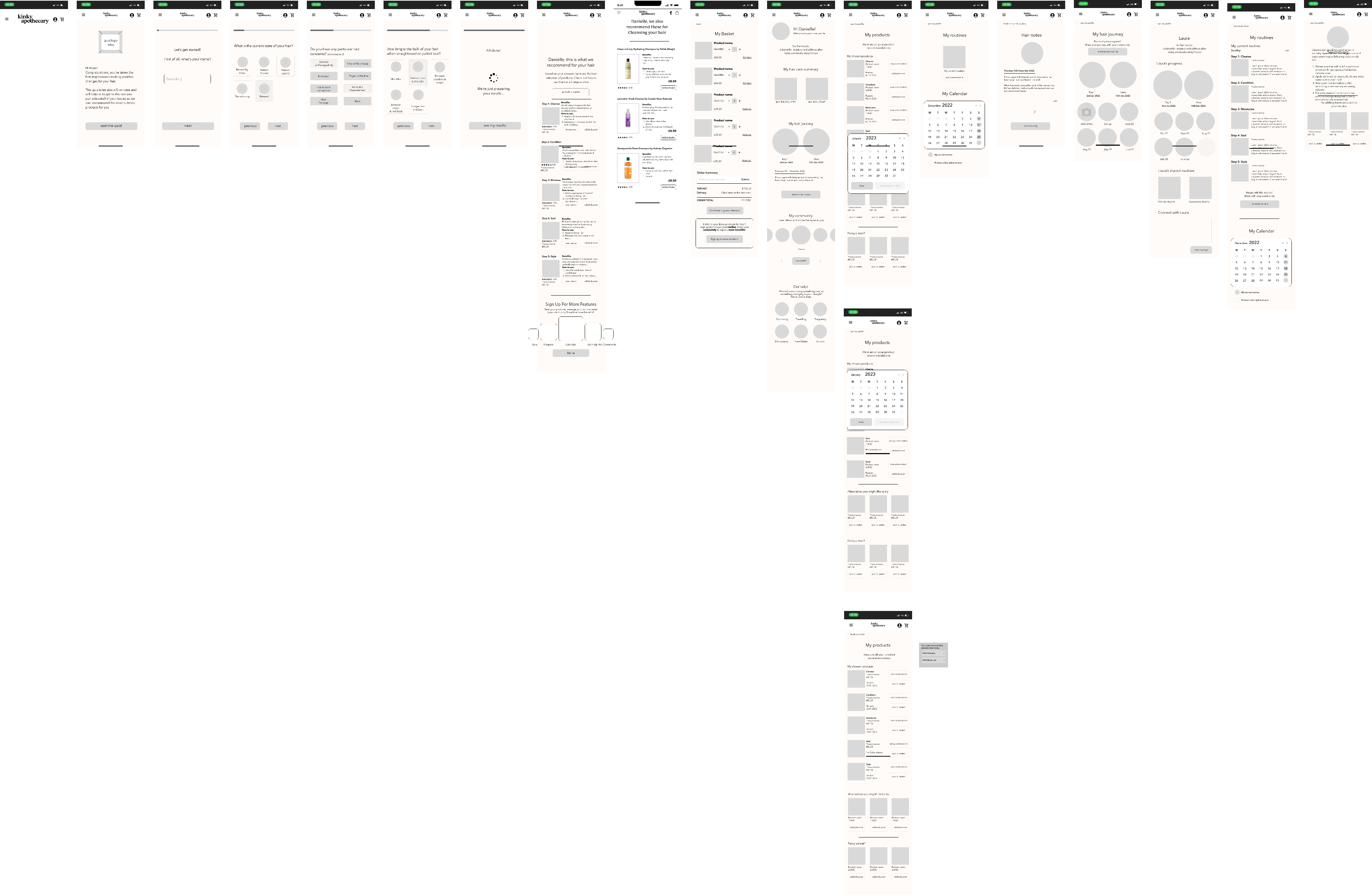 Low-fidelity wireframe flow